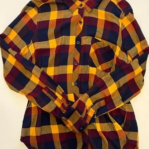 Time and Tru Kids Plaid Shirt in Yellow and Red